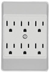Eaton Wiring Devices C1146W-SP Wire Tap, 2 -Pole, 15 A, 125 V, 6 -Outlet, White