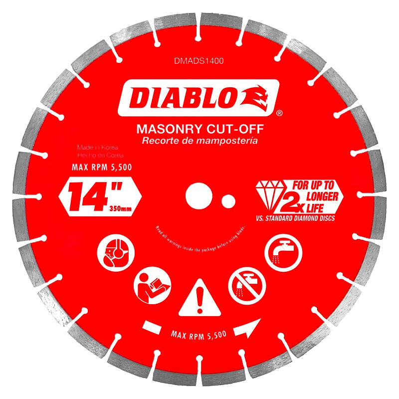 Diablo DMADS1400 Saw Blade, 14 in Dia, Segmented Rim