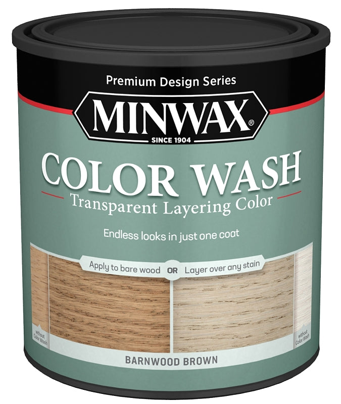 Minwax 401140000 Interior Wood Stain, Barnwood Brown, Liquid, 1 qt