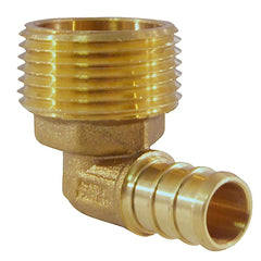 Apollo Valves APXME1234 Pipe Elbow, 1/2 x 3/4 in, Barb x MNPT, 90 deg Angle, Brass, 200 psi Pressure