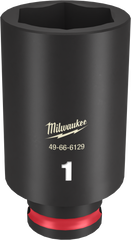 Milwaukee SHOCKWAVE Impact Duty Series 49-66-6129 Deep Impact Socket, 1 in Socket, 3/8 in Drive, Square Drive, 6-Point