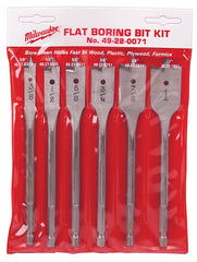 Milwaukee 49-22-0071 Boring Bit Set, Universal, 6-Piece, Carbon Steel