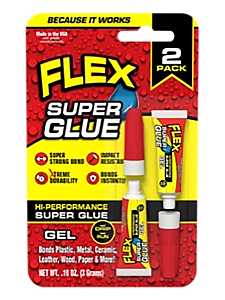 Flex Seal SGGEL2X3 High Performance Super Glue, Gel, Clear, 6 g Tube