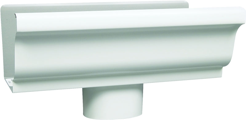 Amerimax 27010 Gutter End with Drop, 2 in W, Aluminum, White, For: 5 in K-Style Gutter System