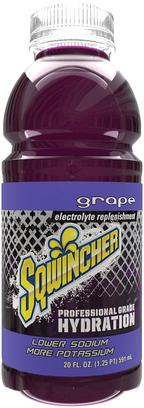 Sqwincher X375-MB600 Ready-to-Drink Hydration, Liquid, Grape Flavor, 20 oz Bottle