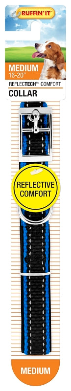 Ruffin'It ReflecTech 32734 Reflective Padded Collar, 14 to 20 in L, 3/4 in W, Nylon, Assorted