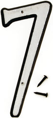 Hy-Ko 30600 Series 30607 House Number, Character: 7, 4 in H Character, Black/White Character, Plastic