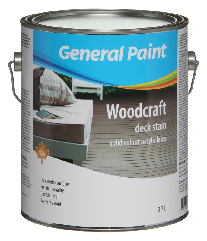 General Paint WOODCRAFT 44-054-16 Solid Color Acrylic Deck Stain, Clear, Liquid, 1 gal