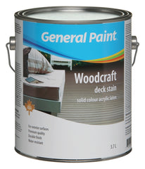 General Paint WOODCRAFT 44-054-16 Solid Color Acrylic Deck Stain, Clear, Liquid, 1 gal