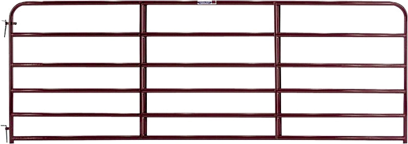Tarter 6ER14 Tube Gate, 14 ft W Gate, 50 in H Gate, Steel Frame, Red