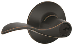 Schlage Accent Series F51A V ACC 716 Entry Door Handleset Lockset, Mechanical Lock, Aged Bronze, Lever Handle, Metal