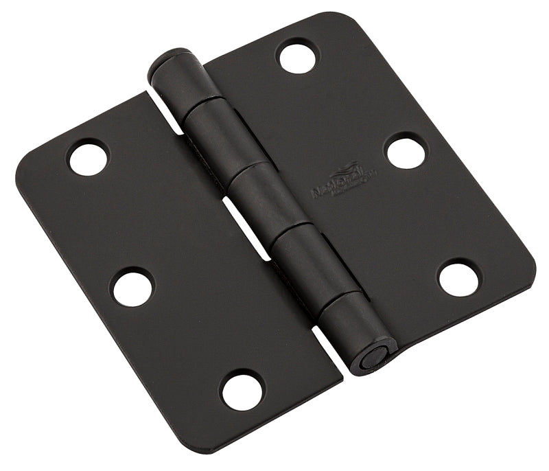 National Hardware 512 Series N830-430 Door Butt Hinge, 3 in H Frame Leaf, 0.08 ga Thick Frame Leaf, Steel, Removable Pin