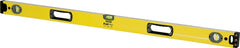 Stanley 43-548 Box Beam Level, 48 in L, 3-Vial, 2-Hang Hole, Non-Magnetic, Aluminum, Yellow