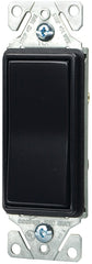 Eaton Wiring Devices 7500 7503BK-BOX Rocker Switch, 15 A, 120/277 V, 3-Way, Lead Wire Terminal, Black