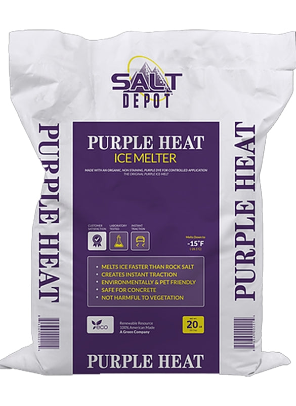 Salt Depot PH20 PURPLE HEAT Purple Heat Ice Melt, Crystalline, Purple, Slightly Aromatic, 20 lb, Bag