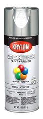 Krylon K05590007 Enamel Spray Paint, Metallic, Silver, 12 oz, Can