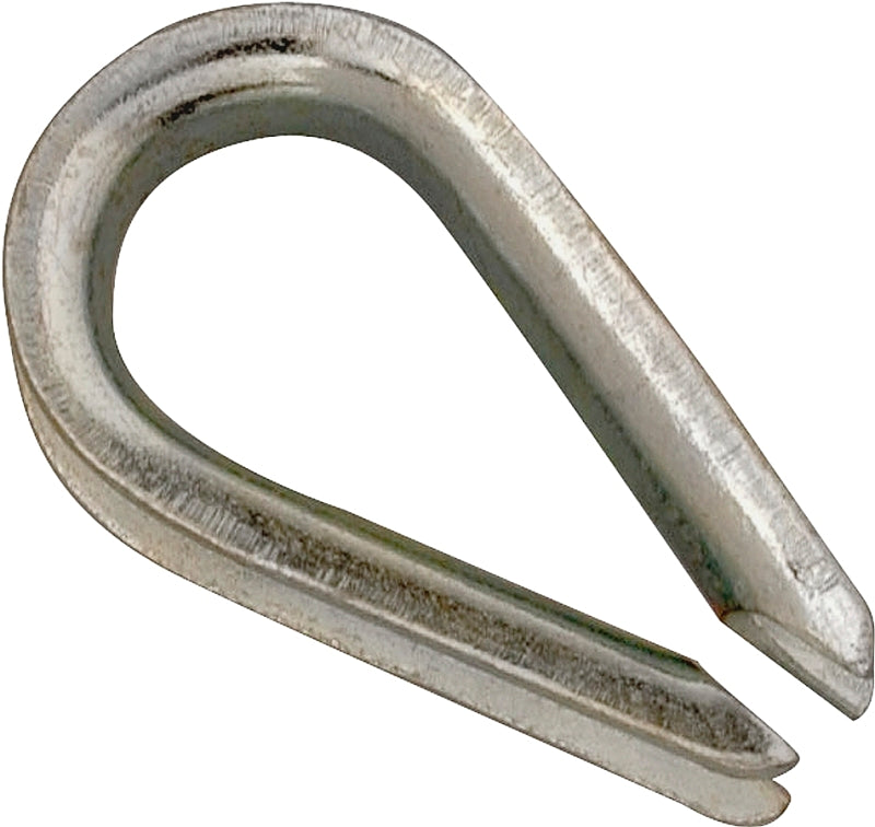 Campbell T7670609 Wire Rope Thimble, 1/8 in Dia Cable, Malleable Iron, Electro-Galvanized