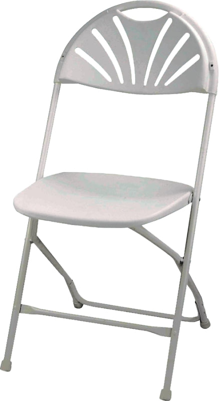 Simple Spaces CHR-017-1 Folding Chair, 15-5/8 in OAW, 21 in OAD, Steel Frame, White