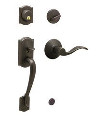 Schlage Camelot Series F60VCAM/ACC716 Combination Lockset, Mechanical Lock, Handleset with Lever Handle, Wave Design