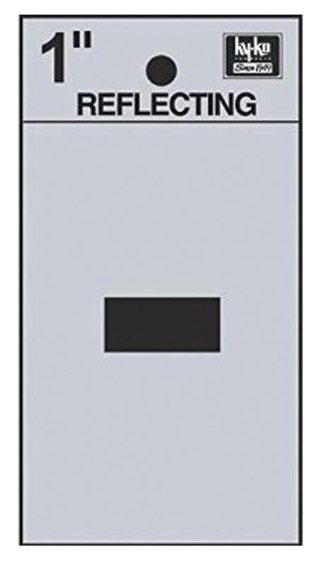 Hy-Ko RV-15/- Reflective Sign, Character:-, 1 in H Character, Black Character, Silver Background, Vinyl