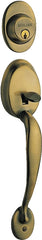 Schlage Plymouth Series F58PLY609 Combination Lockset, Mechanical Lock, Handleset Grip Only Handle, Antique Brass, No