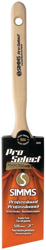 Pro Select 8030-50 Angular Sash Brush, 2 in W, 2-7/8 in L Bristle, Nylon/Polyester Bristle