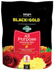 sun gro BLACK GOLD 1410102 8.00 QT P Potting Mix, Granular, Brown/Earthy, 240 Bag