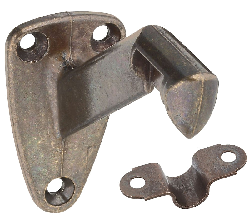 National Hardware N187-534 Handrail Bracket with Strap, 250 lb, Die-Cast Zinc, Antique Brass