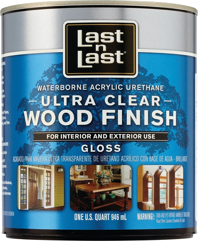 Last n Last 13004 Ultra Clear Wood Finish, Gloss, Liquid, Ultra Clear, 1 qt, Can