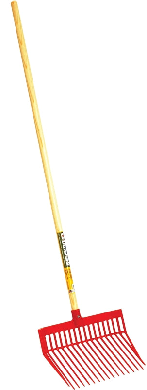 Little Giant PDF1RED Bedding Fork, Diamond Shaped Tine, Polycarbonate Tine, Wood Handle, Red, 52 in L Handle