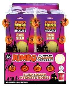 Hometown Holidays 70233 Jumbo Flashing Pumpkin Necklace, 9 -Lamp, LED Lamp