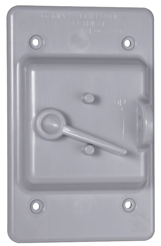 Bell PTC100GY Toggle Switch Cover, 1.88 in L, 3 in W, 1-Gang, Polycarbonate, Gray