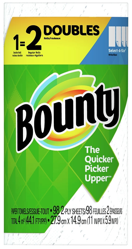 Bounty 66539 Double Roll Paper Towel, 2-Ply, White, 1 PK