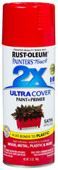 2X Ultra Cover 334094 Spray Paint, Satin, Apple Red, 12 oz, Can