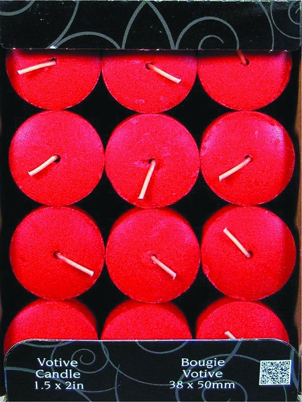 CANDLE-LITE 1276021 Scented Votive Candle, Apple Cinnamon Crisp Fragrance, Crimson Candle, 10 to 12 hr Burning