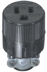 Leviton C20-00617-00E Electrical Connector, 2 -Pole, 15 A, 125 VAC, NEMA: NEMA 5-15R, Black