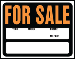 Hy-Ko Hy-Glo Series SP-112 Jumbo Identification Sign, For Sale, Fluorescent Orange Legend, Plastic