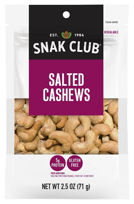 Snak Club CSU29330 Salted Cashews, 2.5 oz