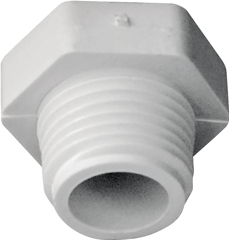 Xirtec 140 435622 Pipe Plug, 1/2 in, MPT, PVC, White, SCH 40 Schedule