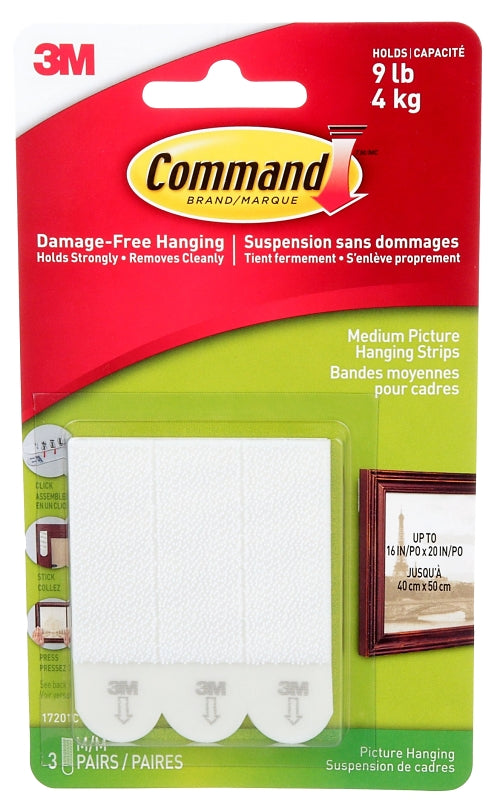 Command 17201C Medium Picture Hanging Strips, 3 lb