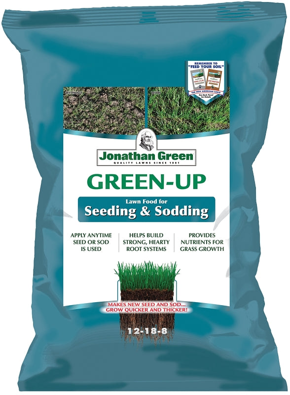 Jonathan Green Green-Up 11543 Seeding and Sodding Fertilizer, 45 lb Bag, Granular, 12-18-8 N-P-K Ratio
