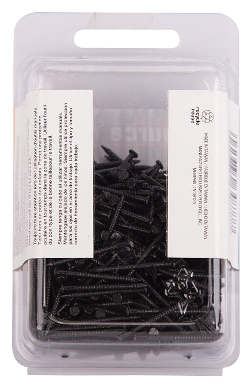 ProSource NTP-074-PS Panel Nail, 16D, 1 in L, Steel, Painted, Flat Head, Ring Shank, Black, 171 lb