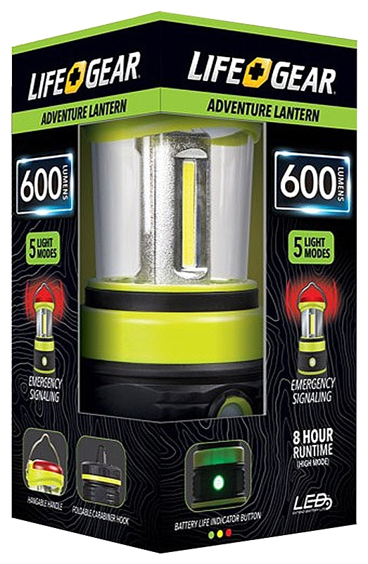 Life+Gear 41-3968 LED Lantern, D Battery, LED Lamp, 600 Lumens, 8 hr Max Runtime, Green