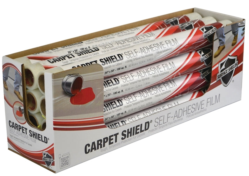 Surface Shields CS2130W Carpet Shield, 30 ft L, 21 in W, 2.5 mil Thick, Polyethylene, Clear