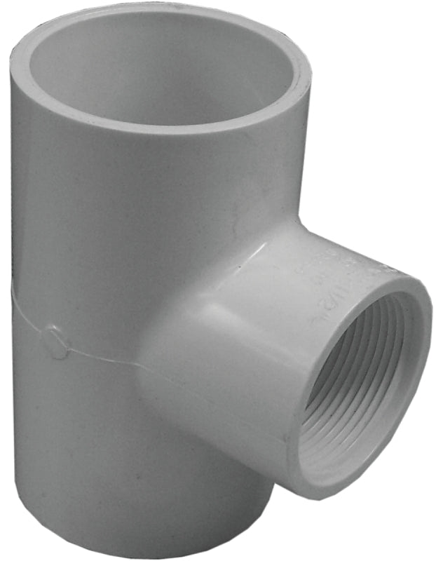 Lasco 402251BC Reducing Pipe Tee, 2 x 1-1/2 in, Slip x FIP, PVC, SCH 40 Schedule