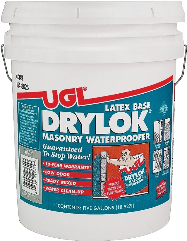 UGL 27615 Masonry Waterproofer, Gray, Liquid, 5 gal Pail