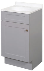 Zenna Home SBC18GY 1-Door Shaker Vanity with Top, Wood, Cool Gray, Cultured Marble Sink, White Sink