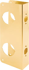 Prime-Line U 9537 Lock and Door Reinforcer, 2-3/8 in Backset, 1-3/4 in Thick Door, Brass, Brass, 10-7/8 in H, 3-7/8 in W