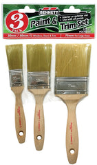 BENNETT WOOD 3000 Paint Brush Set, Angular, 3-Brush