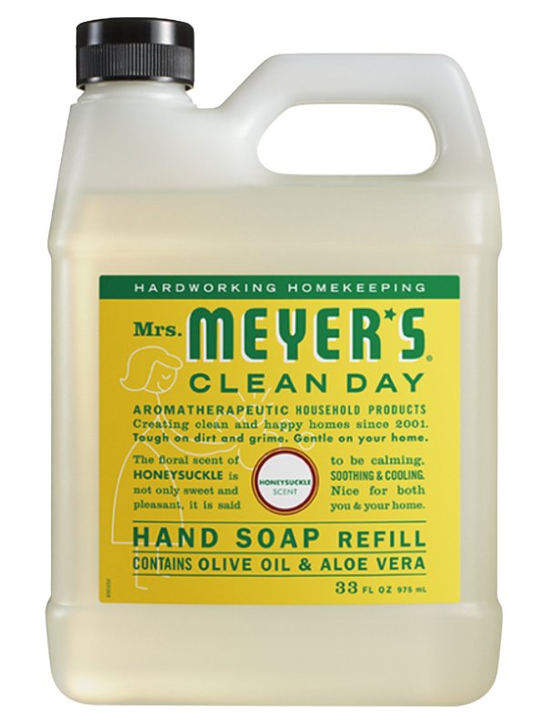 Mrs. Meyer's Clean Day 70003 Hand Soap Refill, Liquid, Honeysuckle, 33 fl-oz Bottle